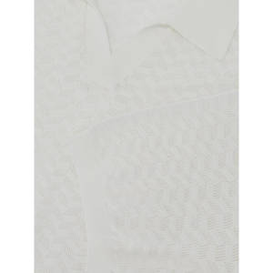 REISS Sol Textured-Knit Open-Collar Polo Shirt